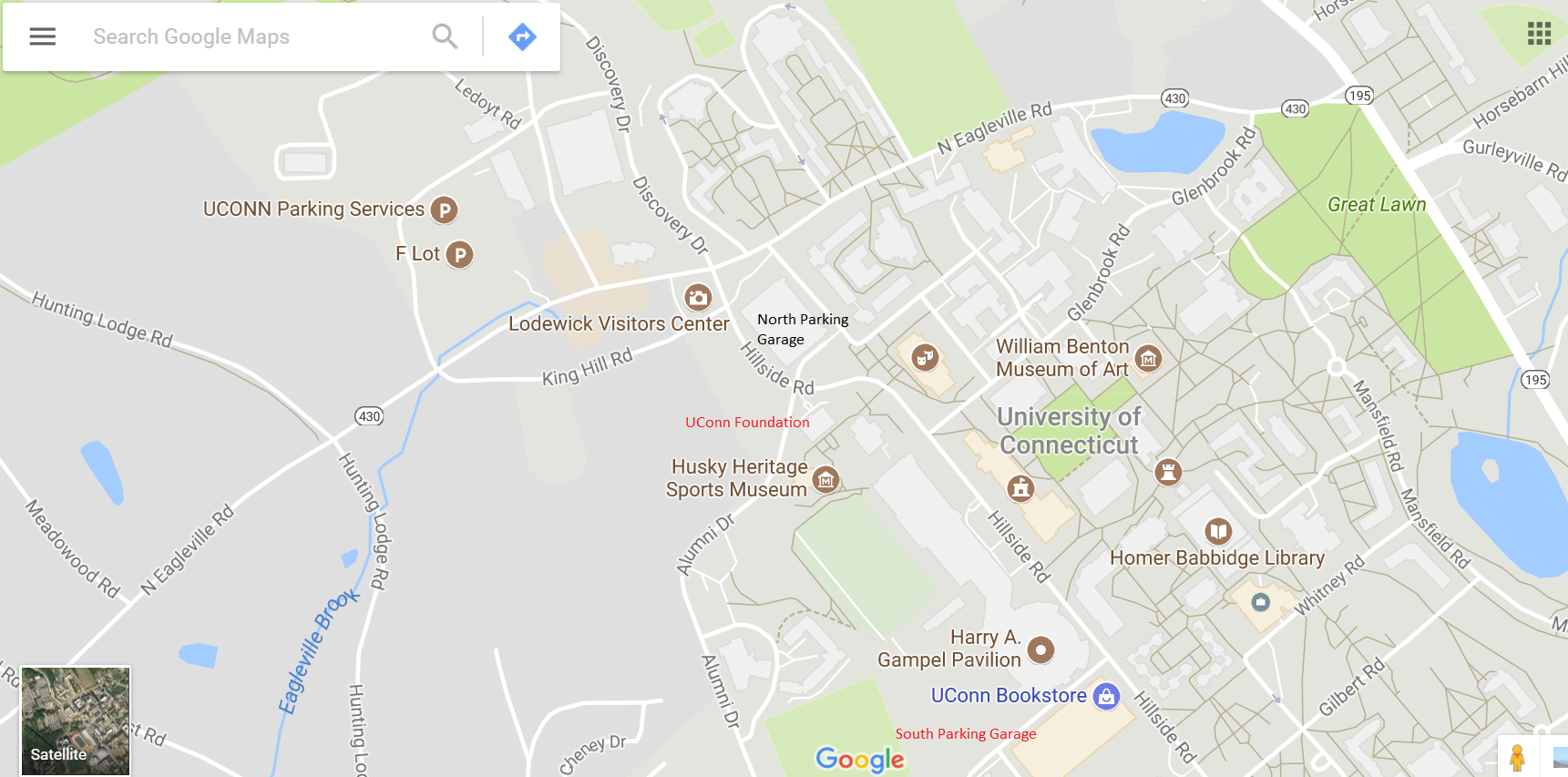 UConn Storrs Parking Map